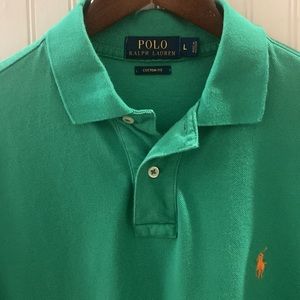 BUNDLE - TWO Men’s Ralph Lauren Polo shirt. Sz. L Green AND Red. SPRING TIME!